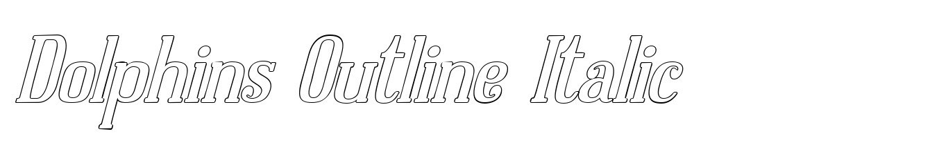 Dolphins Outline Italic